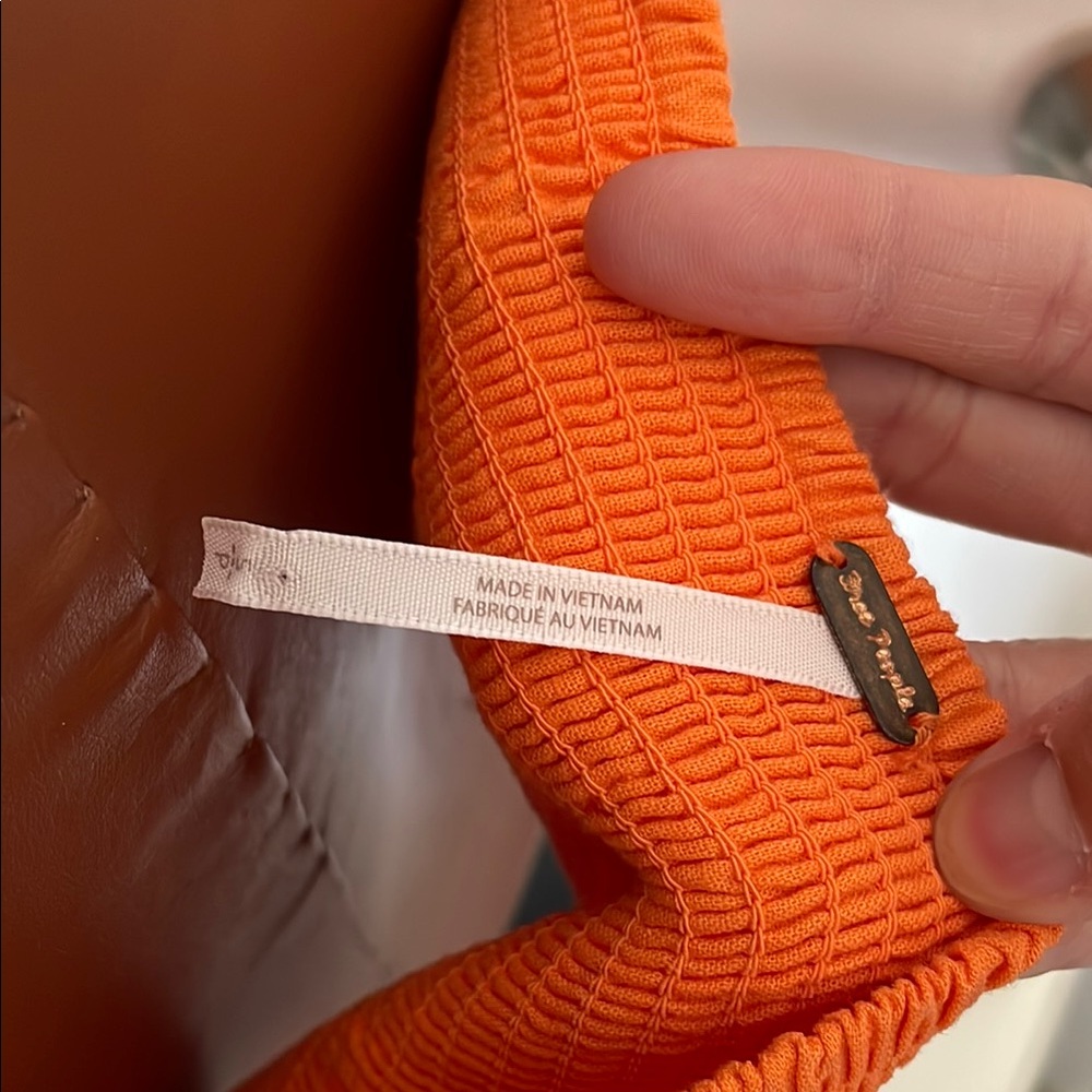 Orange Lace Button-Down Top - image 5